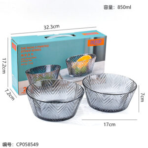 Leaf glass bowl two-piece set - Image 3