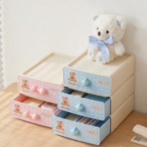 Cute Bear Series Cosmetic Storage Box - Bear HW6195 - Image 1