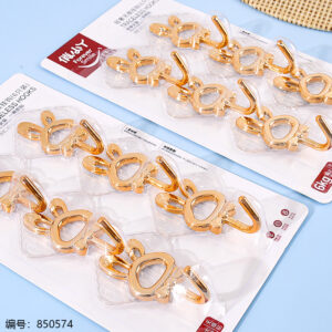 Golden Rabbit Adhesive Hooks 6pcs 9331 - Image 2