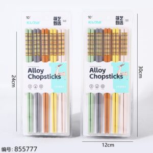 Grid Pattern Colorful Alloy Chopsticks 7174 - Image 3