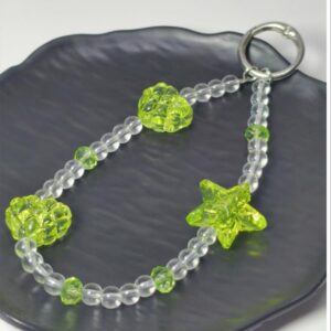 Green Heart Pentagram Keychain - 3 - Image 1