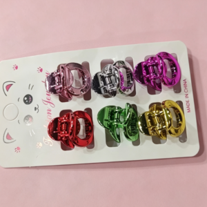 Electroplated Small Lock Hair Claw Clip6pcs - Image 1