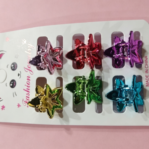 Electroplated Five-Pointed Star Hair Claw Clip6pcs - Image 1