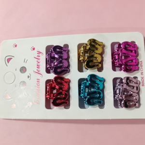 Electroplated Small Curved Strip Hair Claw Clip6pcs - Image 1