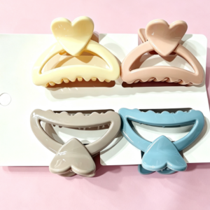 Heart & Semicircle Hair Claw Clip4pcs - Image 1