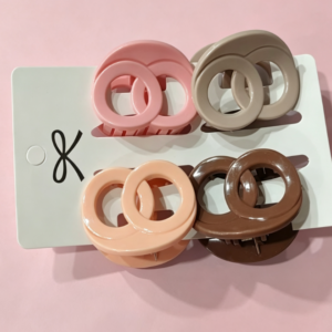 Double Circle Hair Claw Clip - 14pcs - Image 1