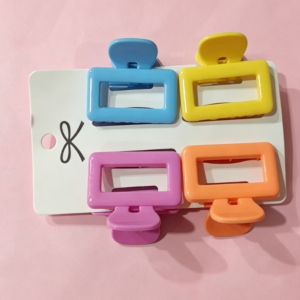 Colorful Small Square Hair Claw Clip4pcs - Image 1