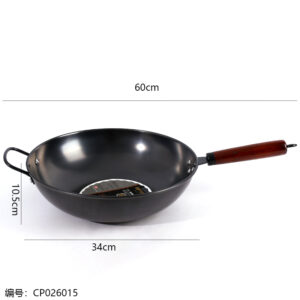 Abbott Fields 34 Wooden Handle Iron Ion Frying Pan w/Ears - Image 3