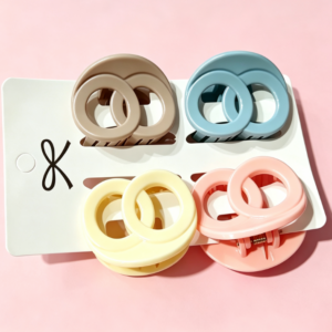 Double Circle Hair Claw Clip4pcs - Image 1
