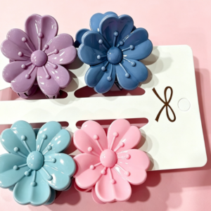 Colorful Small Flower Hair Claw Clip4pcs - Image 1