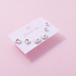 Random Mixed Style Cartoon Pearl 3Pairs Earring-2 - Image 2