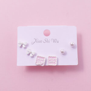 Random Mixed Style Cartoon Pearl 3Pairs Earring-5 - Image 1