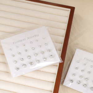 Random Mixed Style Silver Classic 12Pairs Earring - Image 1