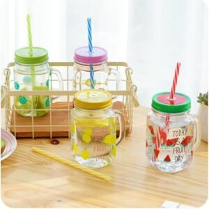 Flora Printed Handled Glass - 450ml (Color Box) - Image 1
