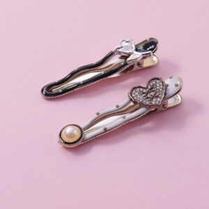 Heart Pearl Hair Clips 2pcs - Image 3