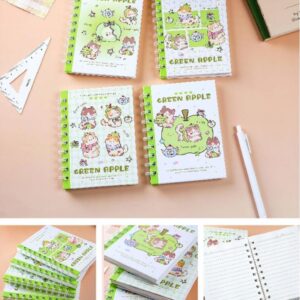 A6-5003-9 Green Apple Cat Coil Notebook 60 Pcs - Image 1