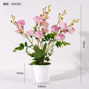 White Pot Small Rose Potted Plant (1*15) - Image 3