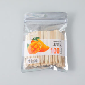 Bagged Bamboo Fruit Fork (100pcs)-J-1901 - Image 1