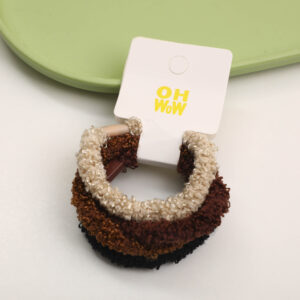 Textured Brown Hair Ties 4pcs - 7 - Image 1