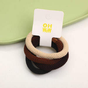 Textured Brown Hair Ties 4pcs - 8 - Image 1