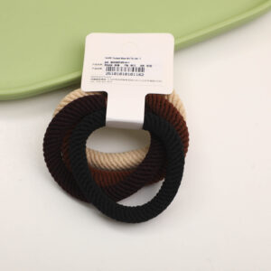 Textured Brown Hair Ties 4pcs - 8 - Image 2