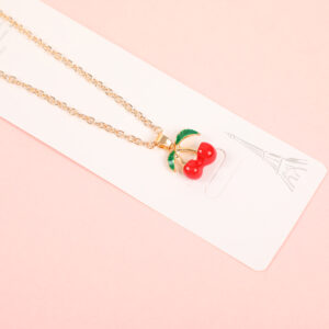 Small Cherry Gold Fashion Necklace - Image 3