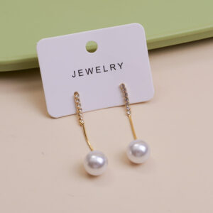 Long Pearl Stud Earring N0313 - Image 1