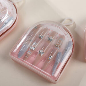 Long T-shaped Press On Nails with Attached Rhinestones - 10pcs - Image 3