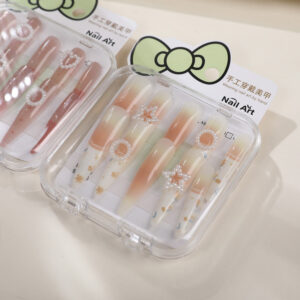 Circle Pattern Press On Nails - 10pcs - Image 3