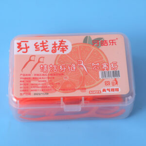 Fresh orange dental floss pick 50pcs - Image 1