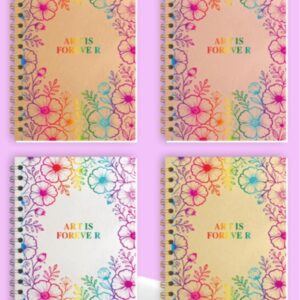 A6 Painted Flower Spiral Notebook - 80950-3 - Image 1