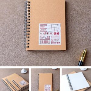 A6-112 Kraft Paper Grid Coil Notebook - Image 1