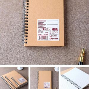 A6-111 Kraft Paper Lined Coil Notebook - Image 1