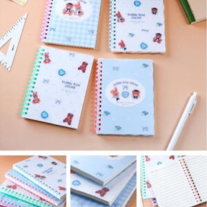 A6-042-26 Blue Ballet Bear Soft Coil Notebook - Image 1