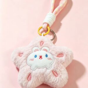 Pink Star Rabbit Plush Charm - Image 1