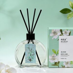 Glass Flat Square Bottle Summer Gardenia Reed Diffuser 100ml - Image 1