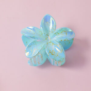 Pearlescent Golden Plumeria Claw Clip - Image 3