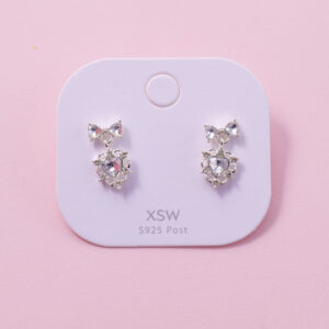 Bow Heart Earrings - Image 1