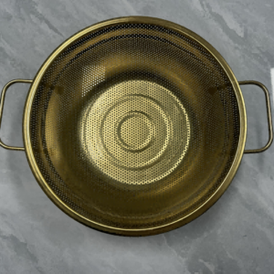 Golden American Square Ear Footed Basket 26CM - Image 1