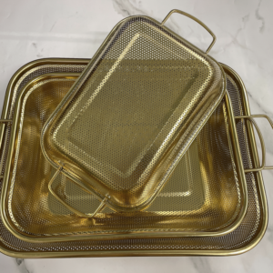 Golden Square Ear Rectangular Basket, Small 30CM - Image 1