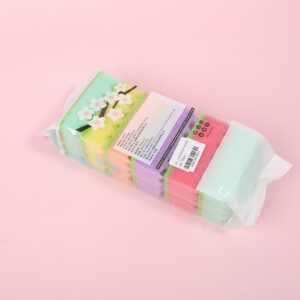 0.6cm Fluorescent Green Abrasive Scouring Pad + 19D Color Wavy Foam 6pcs - Image 3