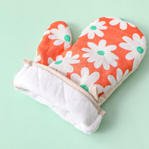 Cotton and linen sun flower heat insulation gloves - Image 2