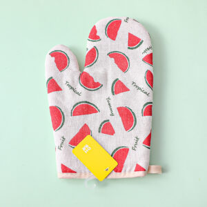 Cotton and linen watermelon heat insulation gloves - Image 1