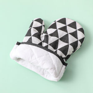 Cotton and linen plain color heat insulation gloves - Image 4