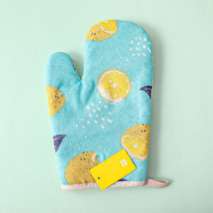 Cotton and linen lemon heat insulation gloves - Image 4