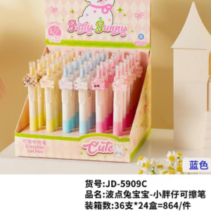 Polka Dot Bunny Chubby Erasable Gel Pen (Blue Ink) - Image 1