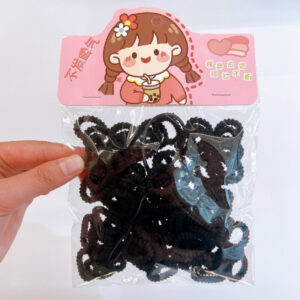 thread black rubber band+ hair disk - Image 1