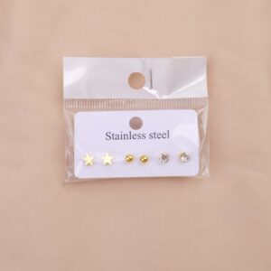 Fashionable golden earrings three-piece set-3 - Image 1