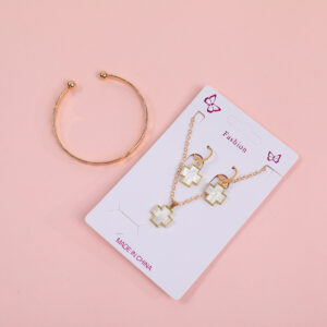 Large Cross Necklace, Stud Earrings and Bracelet Set - Image 2