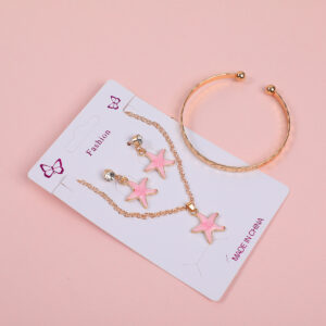 Bowknot Necklace, Stud Earrings and Bracelet Set - Image 3